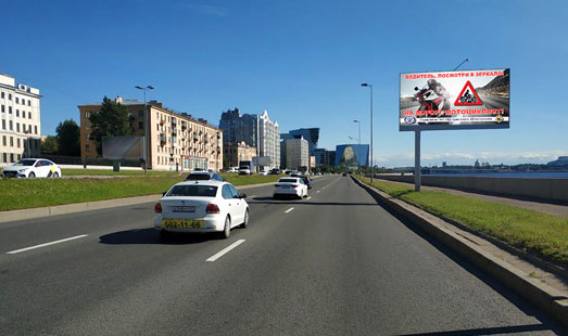 Реклама на цифровом билборде на Малоохтинской набережной; Новочеркасский проспект, д. 1, литера К; cторона А