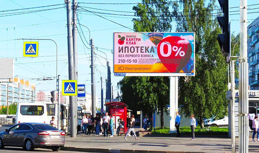 реклама на цифровом билборде на Большевиков пр. / Дыбенко ул. 27 к.4 / ст.м. Улица Дыбенко