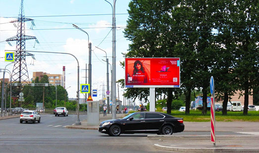 реклама на цифровом билборде на Индустриальном пр. 43 / Ириновский пр.; cторона А