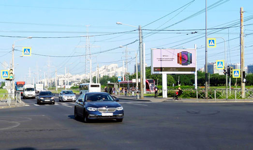 реклама на цифровом билборде на Петергофском ш. 27 / Доблести ул.; cторона А