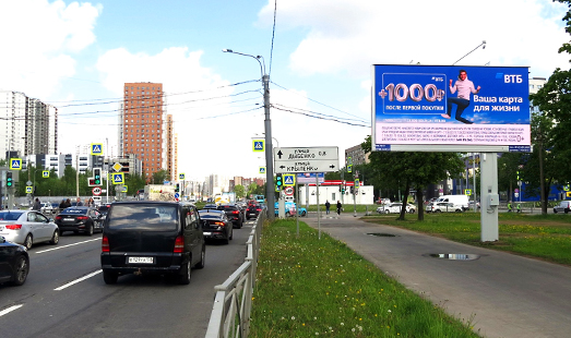 реклама на цифровом билборде на Дальневосточном проспекте, д. 42, к. 2; улица Крыленко; cторона А (к улице Дыбенко)