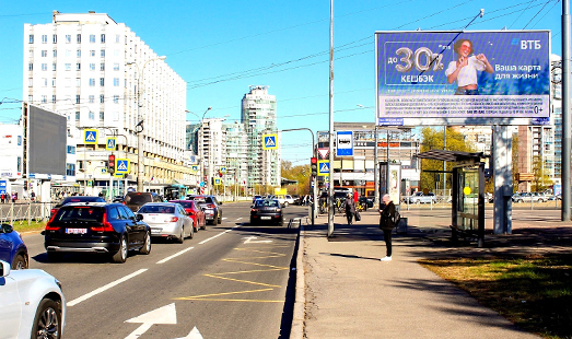 Реклама на цифровом билборде на Новосмоленской набережной, напротив д. 1А; Наличная улица; cторона А (к улице Одоевского)