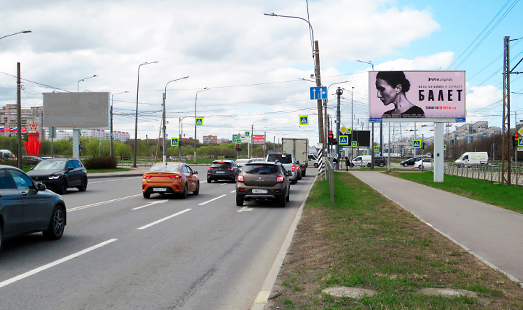 реклама на цифровом билборде на Петергофском шоссе, д. 21, к. 1; улица Доблести; cторона А (из центра)