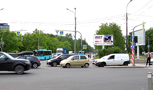 Реклама на цифровом билборде на Полюстровском проспекте, д. 7; Пискарёвский проспект; cторона А (к площади Калинина)