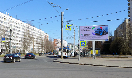 Реклама на цифровом билборде на проспекте Просвещения; улица Композиторов, д. 19; cторона А (от Выборгского шоссе)