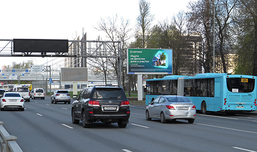 реклама на цифровом билборде на Пулковском шоссе, д. 20; Дунайский проспект; cторона А (в центр)