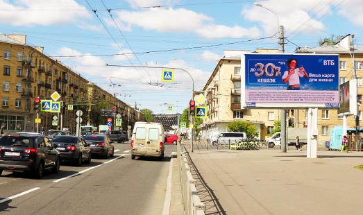 реклама на цифровом билборде на шоссе Революции, напротив д. 21; проспект Металлистов; cторона А (в центр)