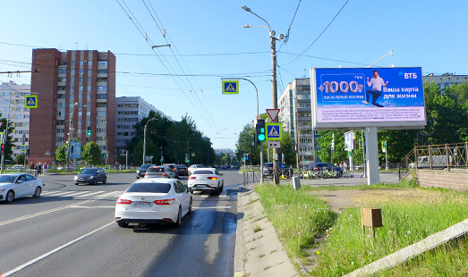 реклама на цифровом билборде на Северном проспекте; улица Есенина, д. 1; cторона А (из центра)
