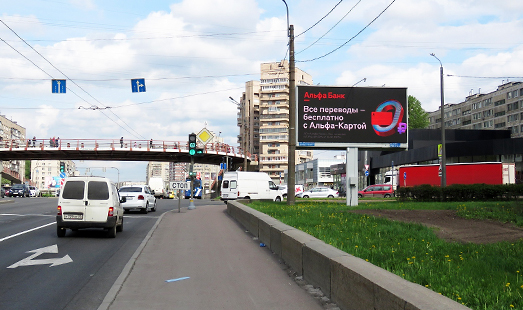 реклама на цифровом билборде на проспекте Славы, напротив д. 5; cторона А (от Московского проспекта)