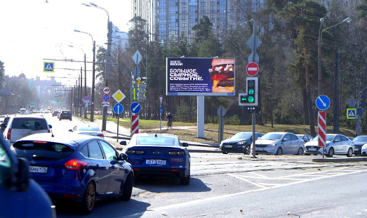 Реклама на цифровом билборде на проспекте Тореза; проспект Энгельса; cторона А (в центр)