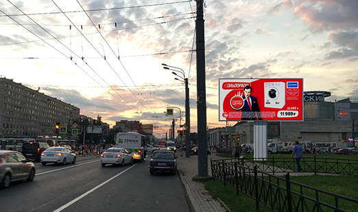 реклама на цифровом билборде на пр. Большевиков, д. 21, напротив, ул. Дыбенко