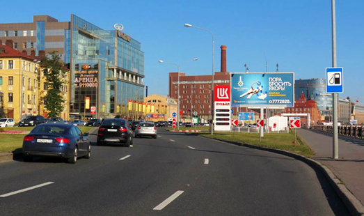 Реклама на цифровом билборде в Санкт-Петербурге на Выборгской наб. 55 к.1, напротив; cторона А