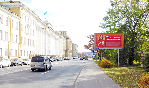 Реклама на цифровом билборде в Санкт-Петербурге на Ждановской ул., 13, напротив / стадион СКА; cторона А (к Тучкову мосту)