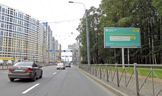 Диджитал билборд на пр-те Испытателей, 2 к. 3, напротив / Богатырский пр-т; cторона А (от Светлановской пл.)