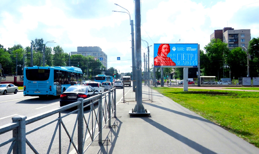 Реклама на цифровом билборде в Санкт-Петербурге на ул. Маршала Казакова / пр-т Стачек, 118, напротив; cторона А (к пр-ту Стачек)
