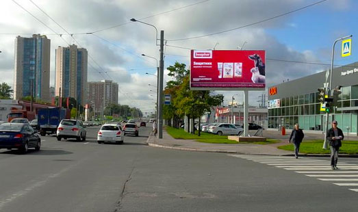Реклама на цифровом билборде на Маршала Жукова пр., ул. Маршала Захарова, д. 41; cторона А