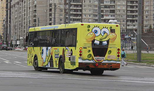 Оформление автобусов для бренда Губка Боб Квадратные штаны